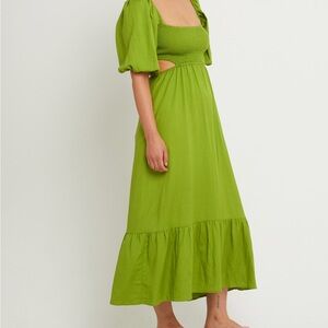 o.p.t Leighton Cut Out Dress Green, Size Medium